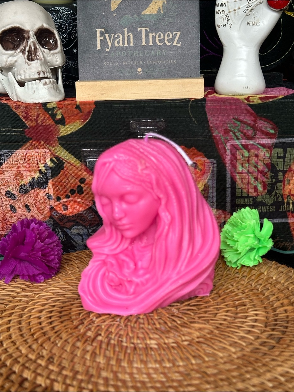Handmade Pink Veiled Woman Candle